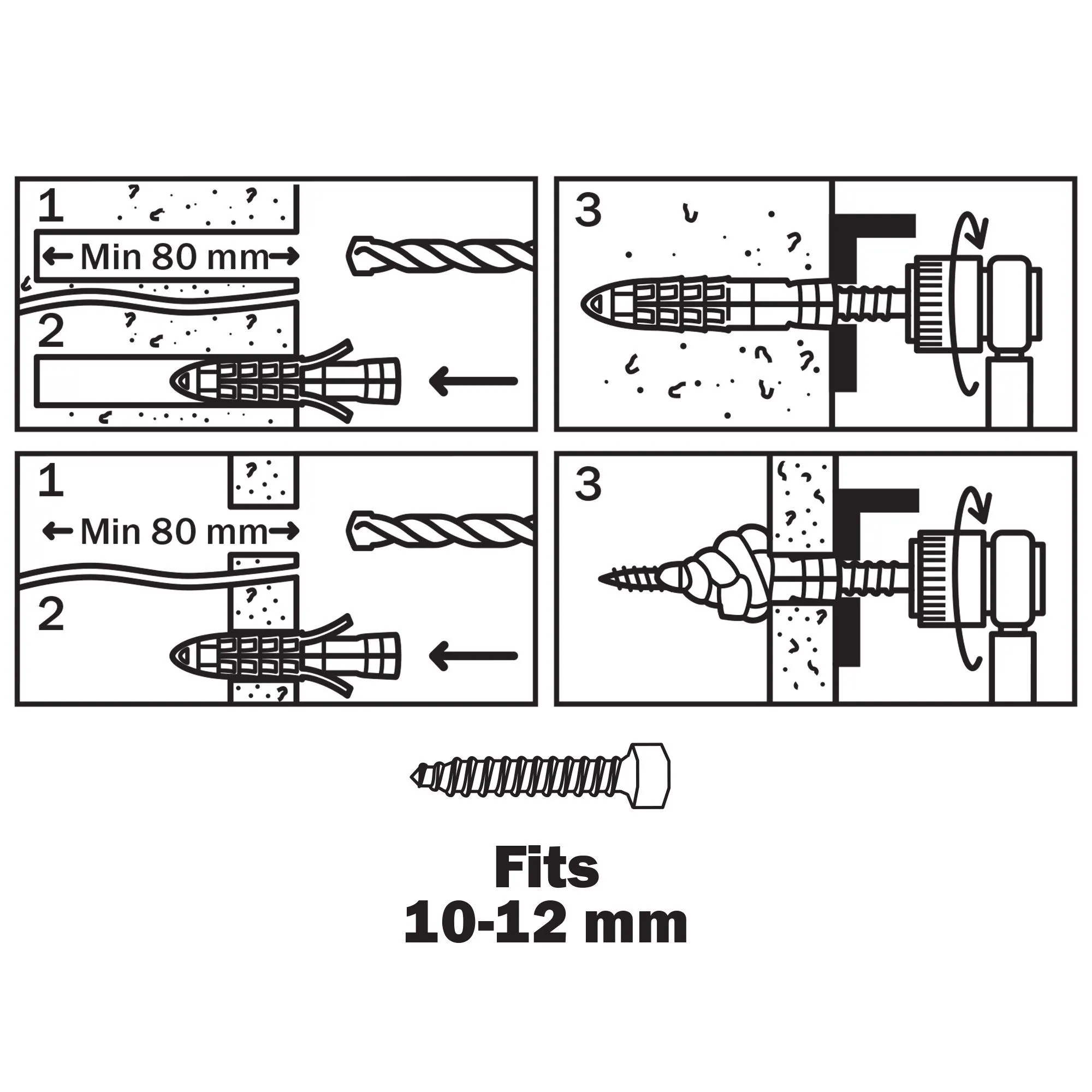 Diall Universal Nylon Wall plug (L)70mm (Dia)14mm, Pack of 4