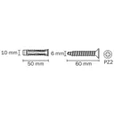 Diall Universal Nylon & steel Wall plug (L)50mm (Dia)10mm, Pack of 30