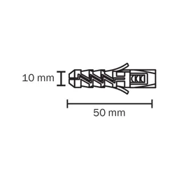 Diall Nylon Wall plug (L)50mm (Dia)10mm, Pack of 50
