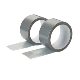 Silver effect Duct Tape (L)10m (W)50mm, Pack of 2