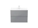 GoodHome Imandra Gloss Grey Wall-mounted Vanity & basin Vanity & basin cabinet (W)800mm (H)600mm