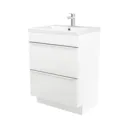 GoodHome Imandra Gloss White Freestanding Vanity & basin Cabinet (W)600mm (H)820mm