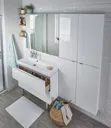 GoodHome Imandra Gloss Silver Wall-mounted Mirrored Bathroom Cabinet (W)1000mm (H)900mm