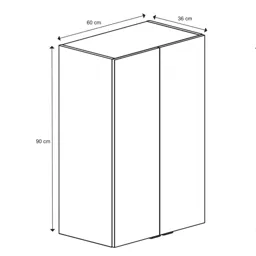 GoodHome Imandra Gloss White Deep Wall Cabinet (W)600mm (H)900mm