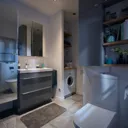 GoodHome Imandra Gloss Grey Wall-mounted Deep Mirrored Bathroom Cabinet (W)400mm (H)900mm