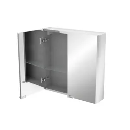 GoodHome Imandra Gloss Silver Wall-mounted Mirrored Bathroom Cabinet (W)600mm (H)600mm
