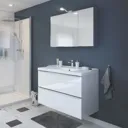 GoodHome Imandra Gloss Wall-mounted Compact Mirrored Bathroom Cabinet (W)1000mm (H)600mm