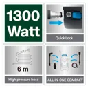 Mac Allister Corded Pressure washer 1.3kW