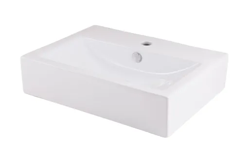 GoodHome Albena Rectangular Counter-mounted Counter top Basin (W)54cm