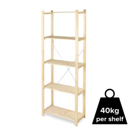 Form Symbios 5 shelf Wood Shelving unit (H)1700mm (W)650mm