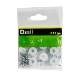 Diall White Plastic End (Dia)17mm, Pack of 8