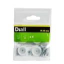 Diall White Plastic End (Dia)25mm, Pack of 4