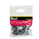 Diall Black & grey Nail & PTFE Nail-in glide (Dia)19mm, Pack of 16