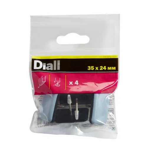 Diall Black & grey Nail & PTFE Nail-in glide, Pack of 4