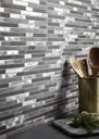 Naplo Grey Aluminium Mosaic tile, (L)304mm (W)300mm