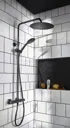Genovia Black & grey Glass Mosaic tile, (L)295mm (W)295mm