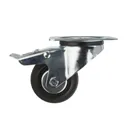Tente Braked Zinc-plated Swivel Castor, (Dia)80mm (Max. Weight)70kg