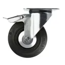 Tente Braked Zinc-plated Swivel Castor, (Dia)125mm (Max. Weight)100kg