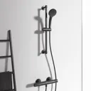 Ideal Standard Idealrain silk black sliding shower rail kit with round handspray