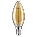 Paulmann candle LED bulb E14 2W 1,900K gold DC 24V