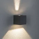 Paulmann Cybo LED outdoor wall light, angular grey