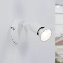 Paulmann Carolina wall spotlight, white, 1-bulb