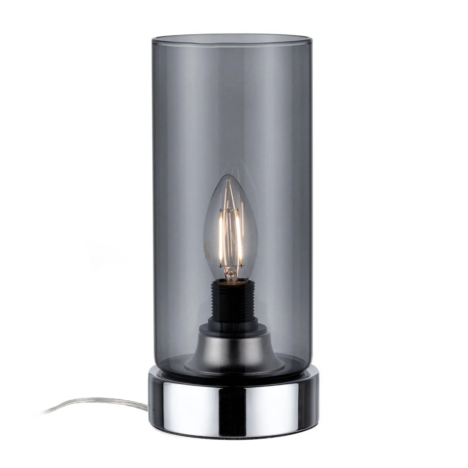 Paulmann Pinja table lamp chrome/smoky grey