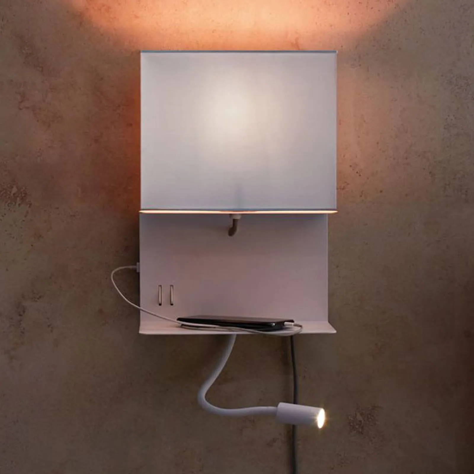 Paulmann Merani wall light, flexible arm and plug