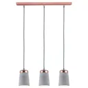 Three-bulb Hanging light Stig, concrete lampshade