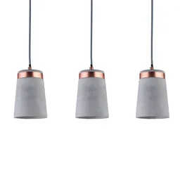 Three-bulb Hanging light Stig, concrete lampshade