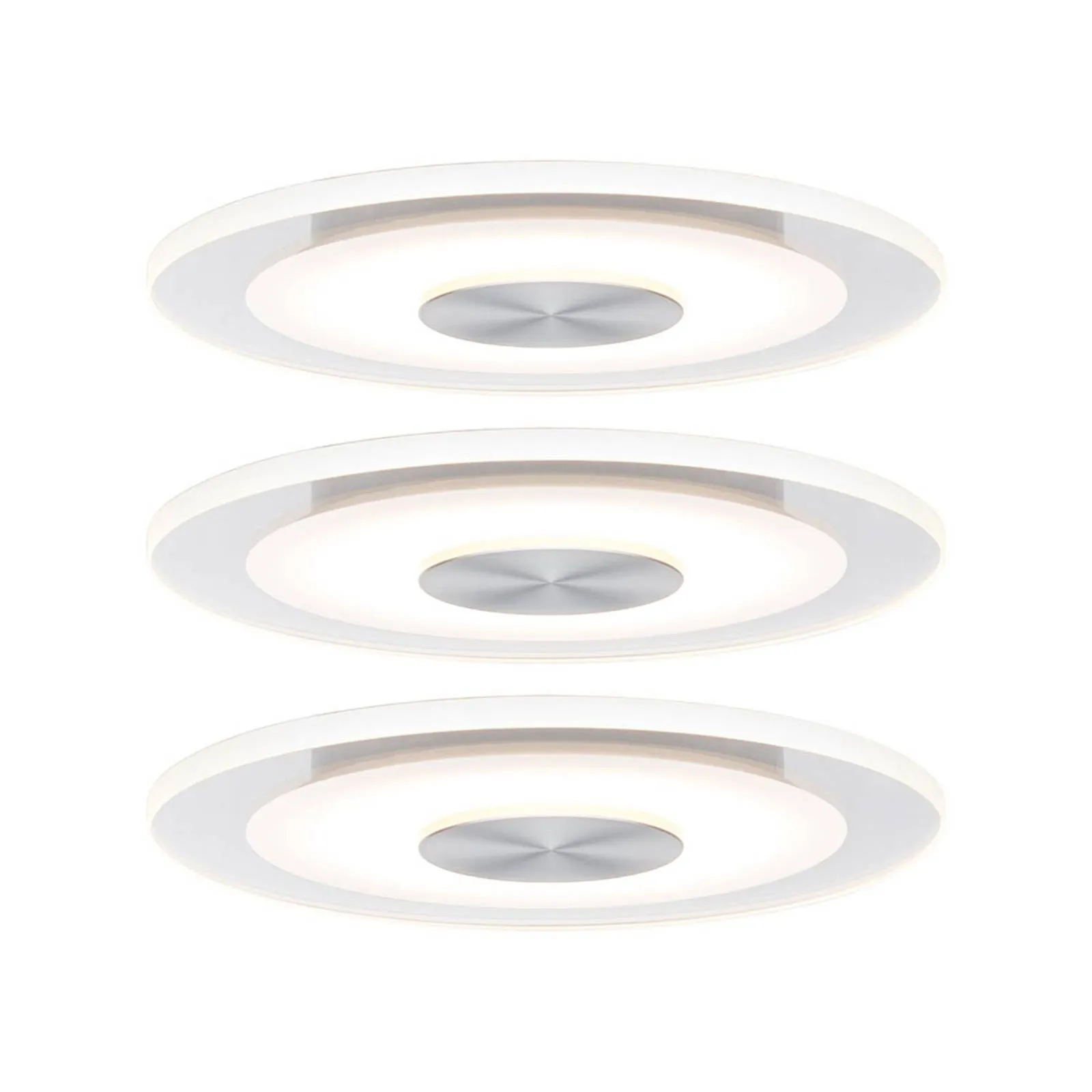 Paulmann Whirl LED recessed light, set of 3, round