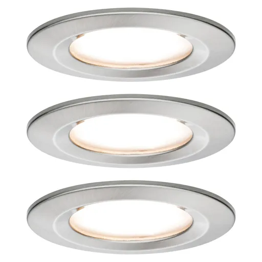 Paulmann Nova LED downlight 3x rigid, iron