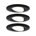 Paulmann Calla LED recessed 3x, black, pivotable