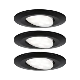 Paulmann Calla LED recessed 3x, black, pivotable