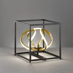 Gesa LED table lamp in black and gold
