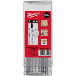 Milwaukee T144D Wood and Plastic Fast Cutting Jigsaw Blades - Pack of 100