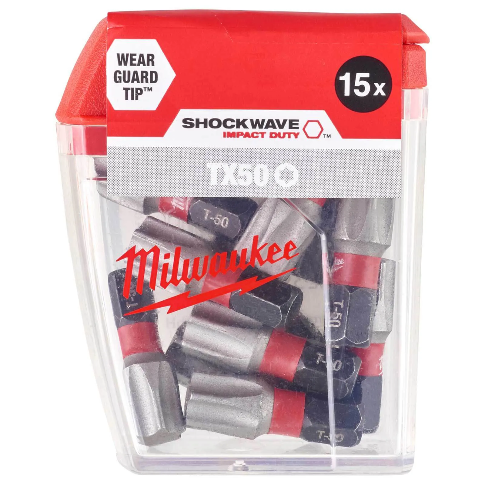 Milwaukee Shockwave Impact Duty Torx Screwdriver Bits - TX50, 25mm, Pack of 15