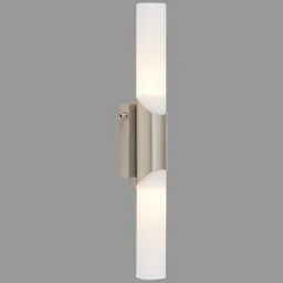 Splash bathroom wall light, two-bulb, matt nickel