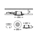 IP65 - LED recessed light Shower, matt nickel