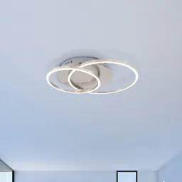 Frames LED ceiling light, 2 rings, rotatable