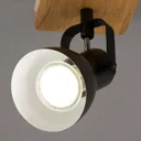 Arbo downlight with wooden element, 1-bulb