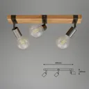 Wood Basic ceiling light, 3-bulb