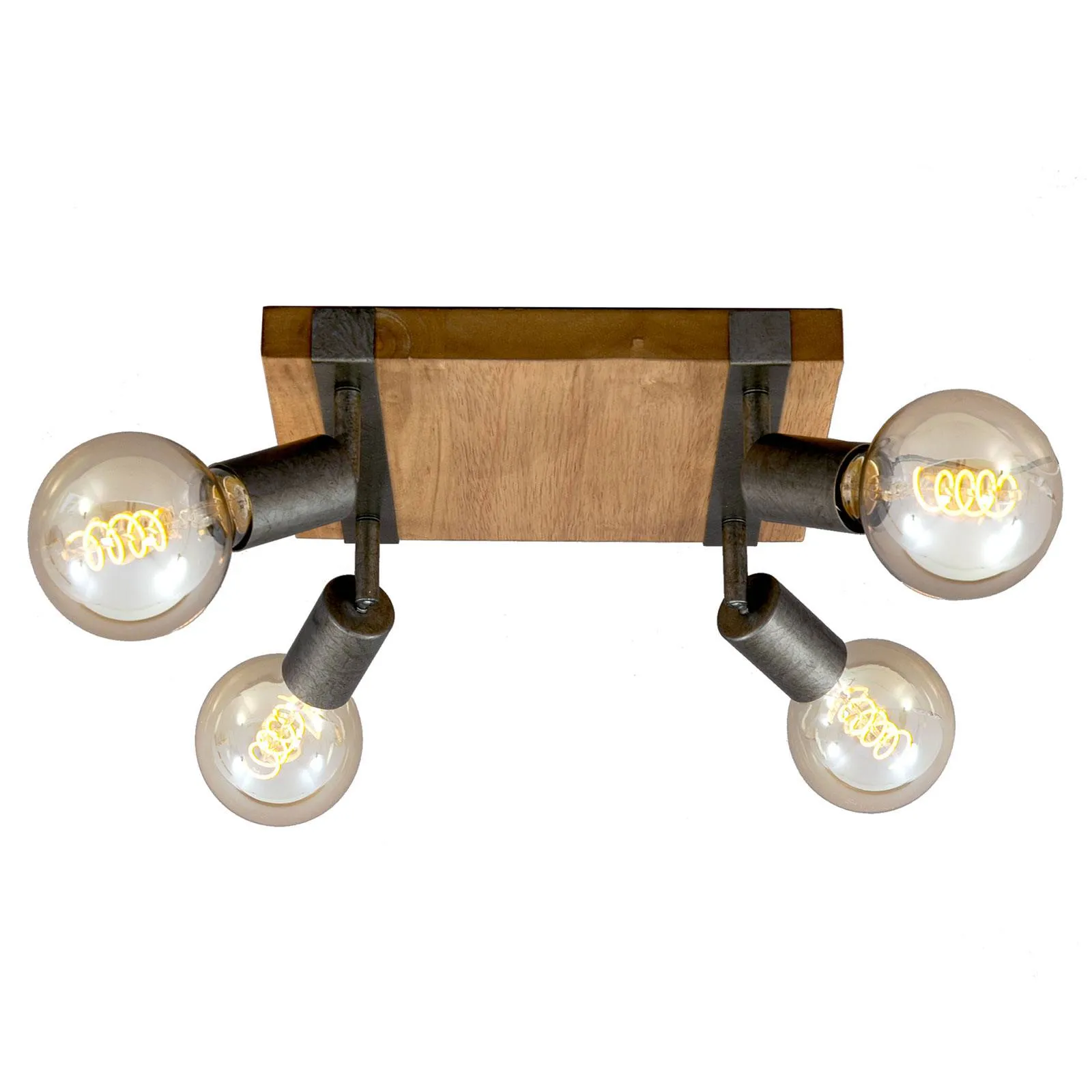 Wood Basic ceiling lamp, 4-bulb