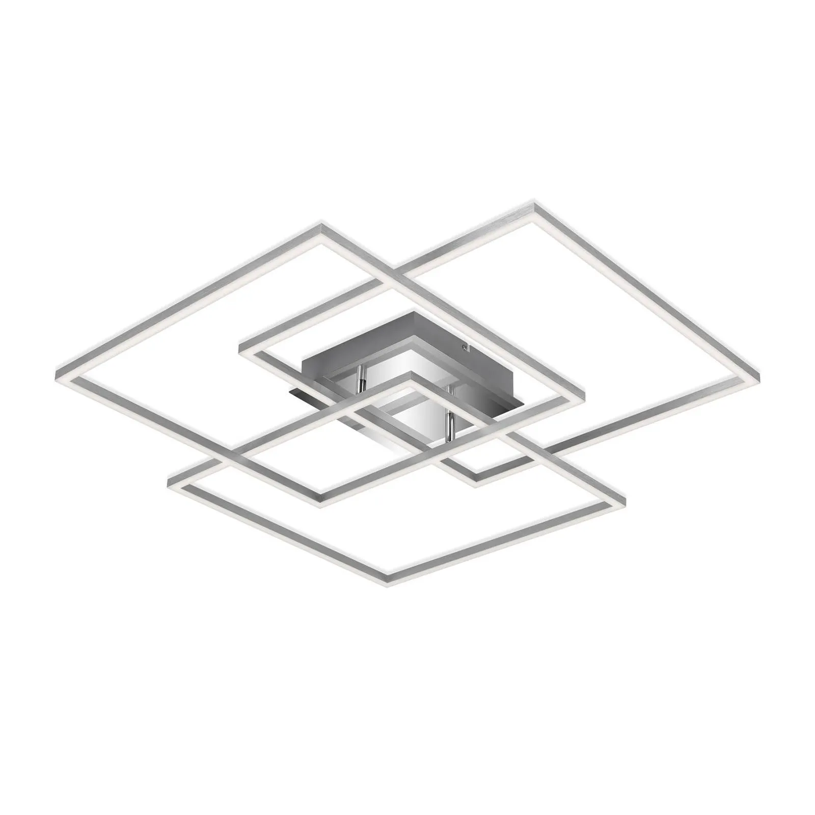 Frame LED ceiling lamp CCT chrome/aluminium 70x70