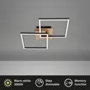 Frame LED ceiling light, switch dim, black/wood