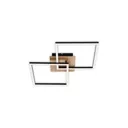 Frame LED ceiling light, switch dim, black/wood