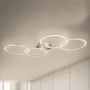 Frame Ring LED ceiling lamp CCT aluminium 4-bulb