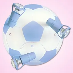 Light blue Football ceiling light with 3 bulbs