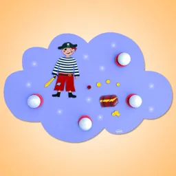 LED ceiling light Pirate as cloud with 4 bulbs