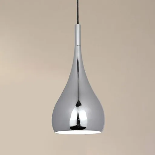 Retro - chrome-coloured metal hanging light